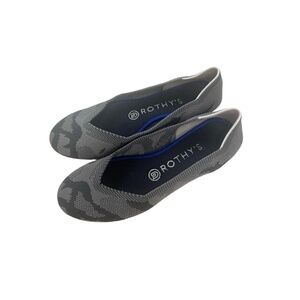 Rothy's The Flat US 6.5 Grey Camo Round Toe Ballet Flats Knit Recycled